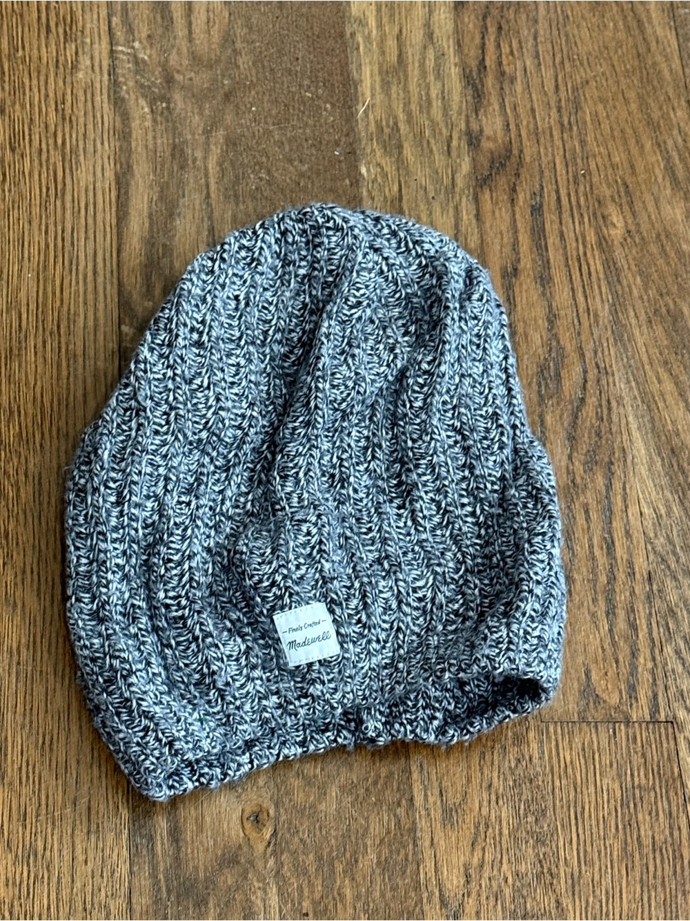 Madewell Gray Knit Beanie Hat, one size